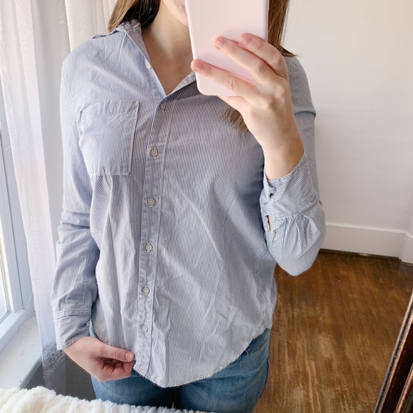 Aeropostale XS Striped Button Up Blouse - Picture 3 of 6